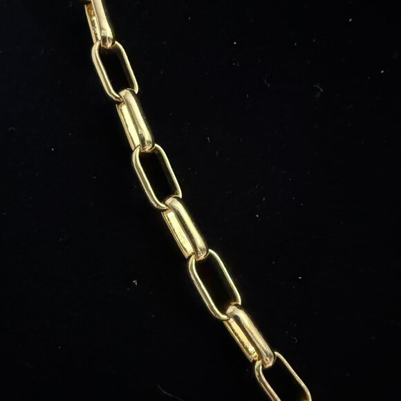 Madewell Gold Plated Brass Dual-Link Chain Necklace Curb Link Paperclip - Picture 9 of 13